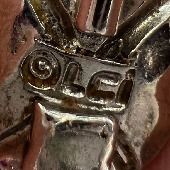 Liz Claiborne Earrings Black Silver Tone Dangle Drop Signed Dainty Minimalist - Picture 8 of 8